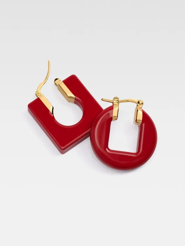 Women Jewellery JACQUEMUS The Rond Carr Earrings Red