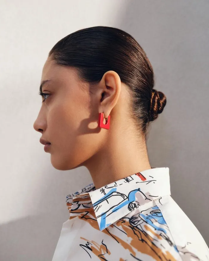 Women Jewellery JACQUEMUS The Rond Carr Earrings Red