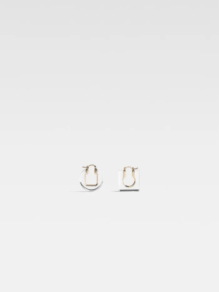 Women Jewellery JACQUEMUS The Rond Carr Earrings Silvertransparent