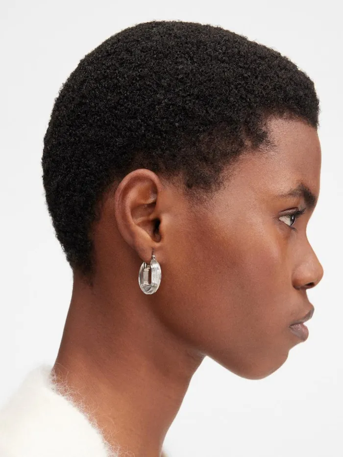 Women Jewellery JACQUEMUS The Rond Carr Earrings Silvertransparent Women Jewellery JACQUEMUS The Rond Carr Earrings Silvertransparent