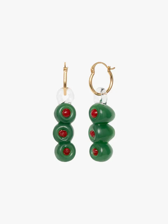 Women Jewelry Lisa Says Gah Martini Olives Hoops Green