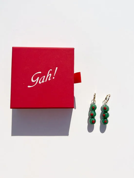 Women Jewelry Lisa Says Gah Martini Olives Hoops Green