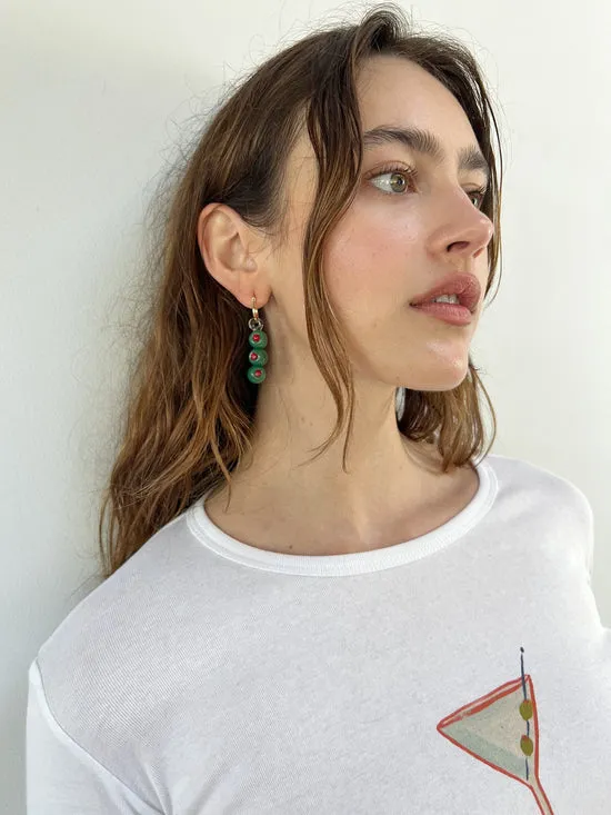 Women Jewelry Lisa Says Gah Martini Olives Hoops Green