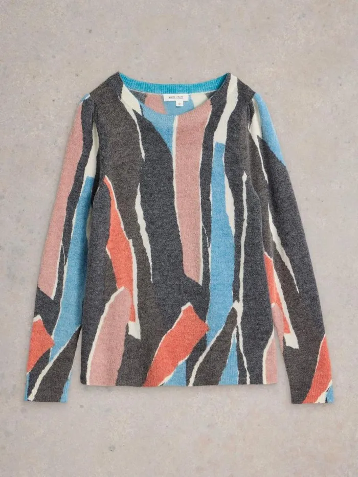 Women JODIE JUMPER Blue Print White Stuff Knitwear Women JODIE JUMPER Blue Print White Stuff Knitwear