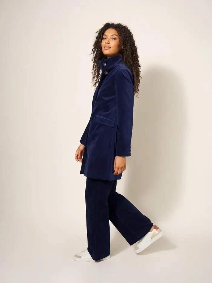 Women Karla Smart Velvet Coat Dark Navy White Stuff Coats and Jackets