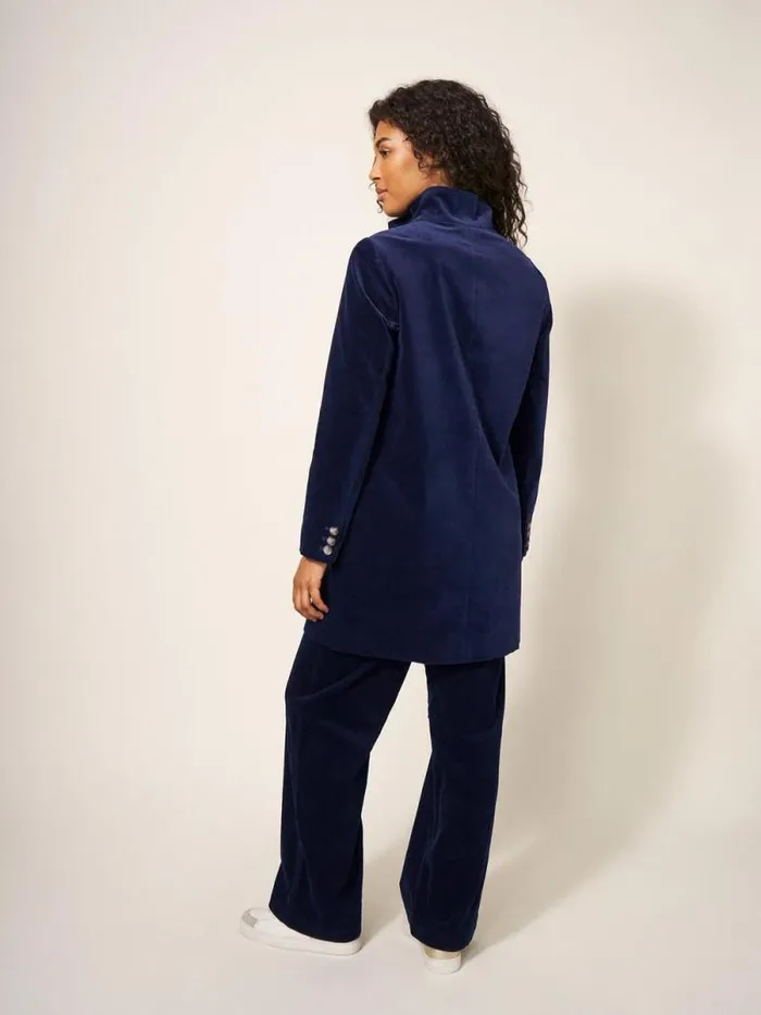 Women Karla Smart Velvet Coat Dark Navy White Stuff Coats and Jackets