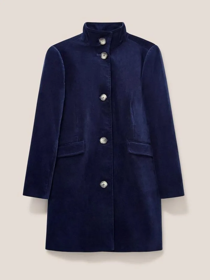 Women Karla Smart Velvet Coat Dark Navy White Stuff Coats and Jackets