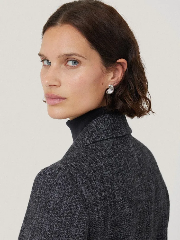 Women Kelvin Boucle Cropped Jacket Navy Jigsaw Coats and Jackets