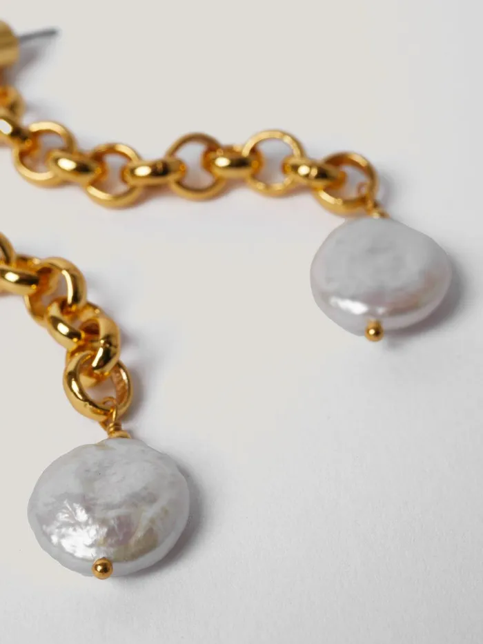 Women Keshi Pearl Drop Earring Pearl Jigsaw Jewellery