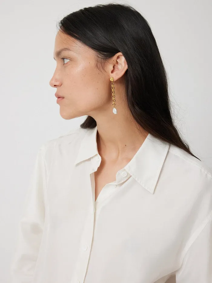 Women Keshi Pearl Drop Earring Pearl Jigsaw Jewellery