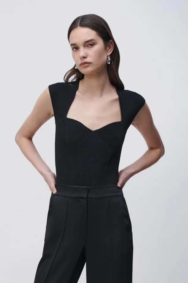 Women Knitwear Jonathan Simkhai Barbara Compact Rib Bodysuit