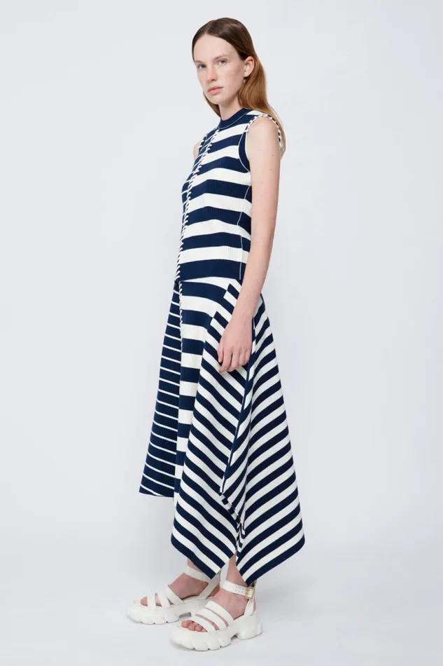 Women Knitwear Jonathan Simkhai Joelene Top Blue Top W Assymetric Stripes Women Knitwear Jonathan Simkhai Joelene Top Blue Top W Assymetric Stripes