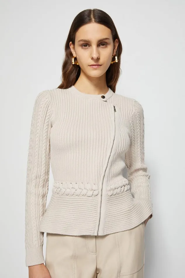 Women Knitwear Jonathan Simkhai Signature Andi Peplum Jacket