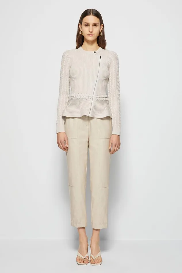 Women Knitwear Jonathan Simkhai Signature Andi Peplum Jacket