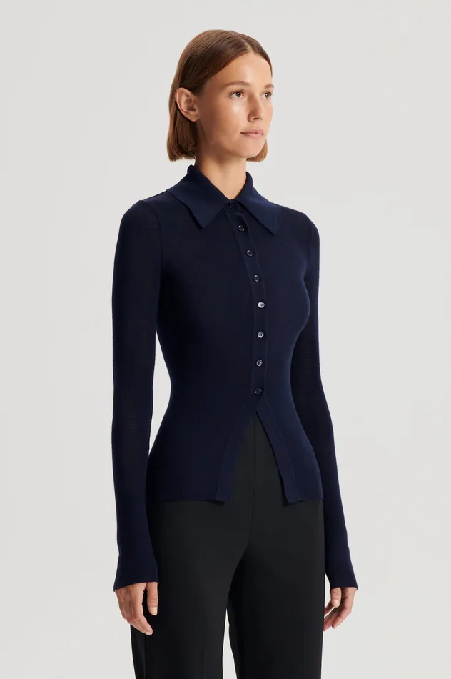 Women Knitwear Scanlan Theodore BABYWOOL CARDIGAN NAVY ALL Women Knitwear Scanlan Theodore BABYWOOL CARDIGAN NAVY ALL