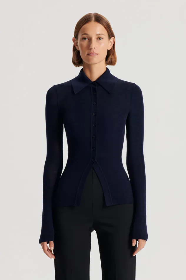 Women Knitwear Scanlan Theodore BABYWOOL CARDIGAN NAVY ALL Women Knitwear Scanlan Theodore BABYWOOL CARDIGAN NAVY ALL