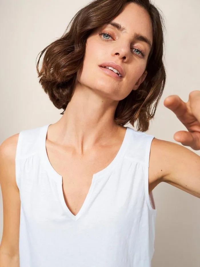 Women LAILA VEST Brilliant White White Stuff Shirts and Blouses Women LAILA VEST Brilliant White White Stuff Shirts and Blouses