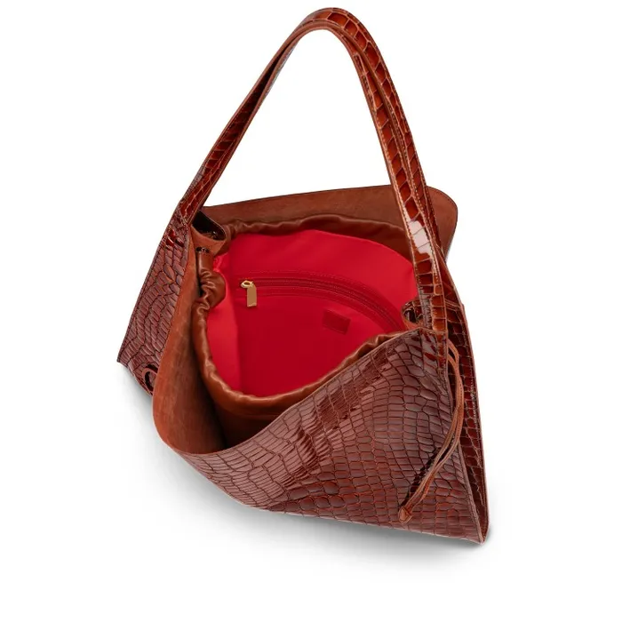 Women Le 54 Tote Bag 8211 Alligator Embossed Calf Leather 8211 Acajou Christian Louboutin Shoulder Bags