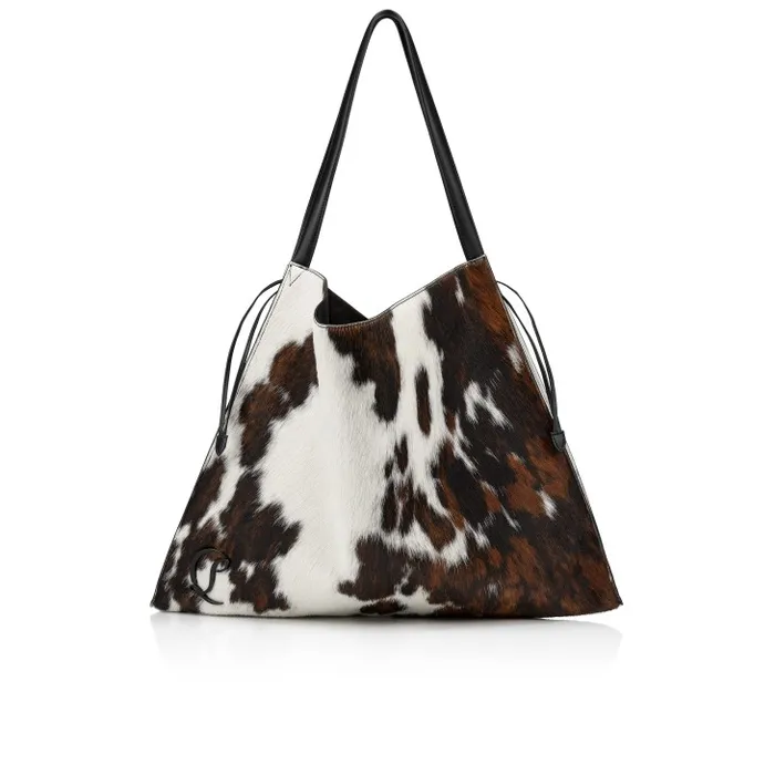 Women Le 54 Tote Bag 8211 Hairy Calf quotMeuhquot 8211 Brown And White Christian Louboutin Shoulder Bags Women Le 54 Tote Bag 8211 Hairy Calf quotMeuhquot 8211 Brown And White Christian Louboutin Shoulder Bags