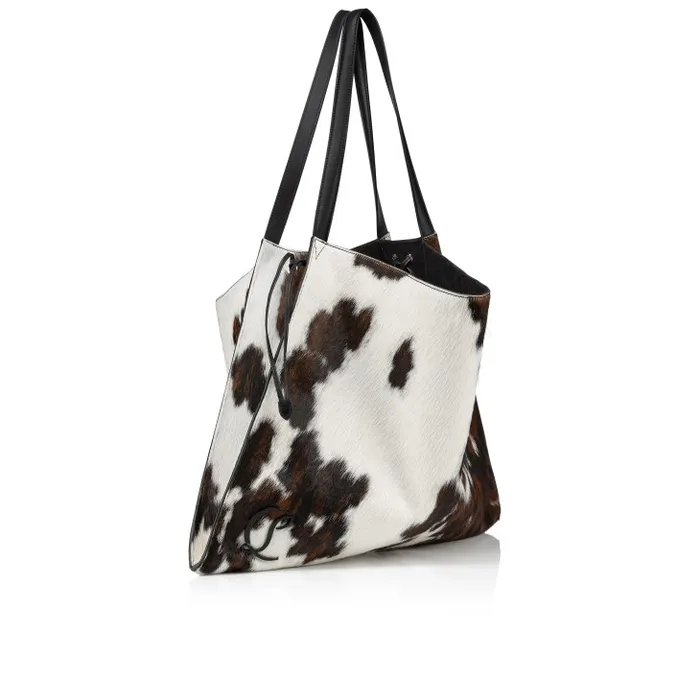 Women Le 54 Tote Bag 8211 Hairy Calf quotMeuhquot 8211 Brown And White Christian Louboutin Shoulder Bags