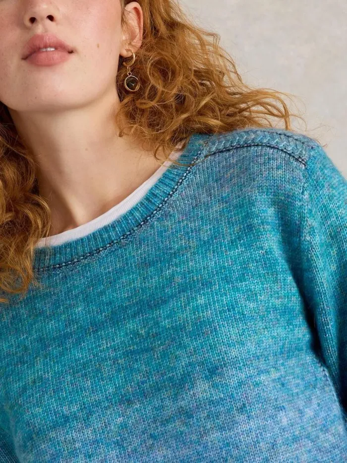 Women LILBET JUMPER Blue Multi White Stuff Knitwear Women LILBET JUMPER Blue Multi White Stuff Knitwear