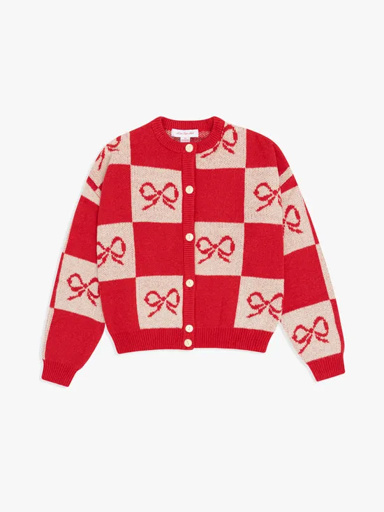 Women Lisa Says Gah Lauda Cardi Cherry Bow Check Tops