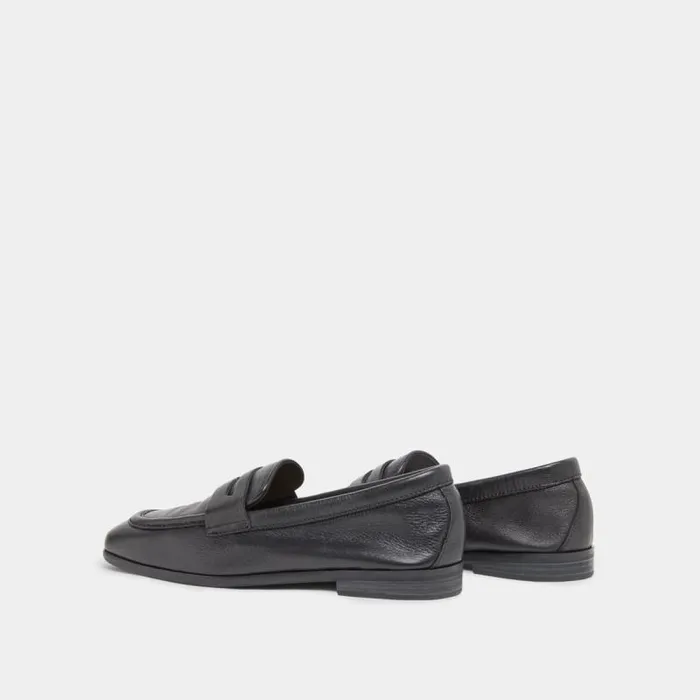 Women Loafers With Flat Heels And Rounded Toes Black JONAK Loafers