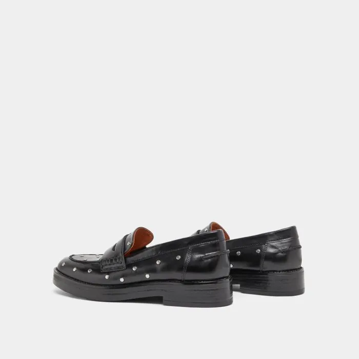 Women Loafers With Silver Details Black JONAK Loafers