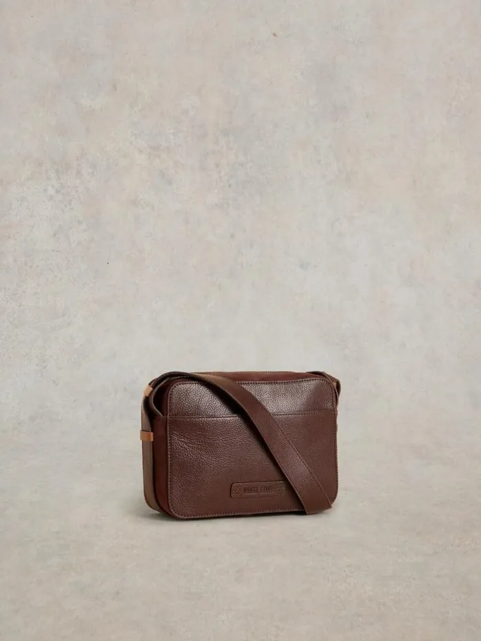 Women Lola Leather Camera Bag Brown Multi White Stuff Bags and Purses