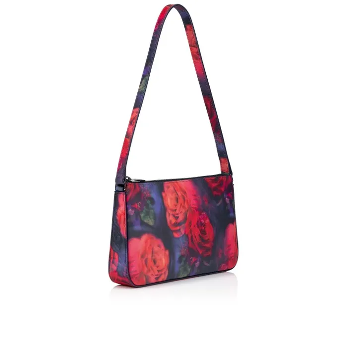 Women Loubila Pouch 8211 Roses Printed Calf Leather 8211 Multicolor Christian Louboutin Shoulder Bags