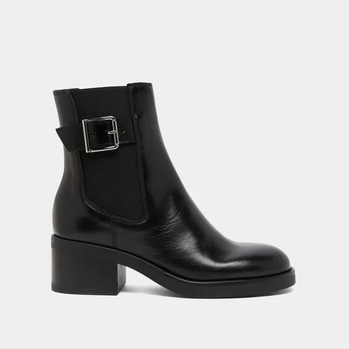 Women Lowboots With Elastics And Adjustable Buckles Black JONAK Ankle Boots Lowboots
