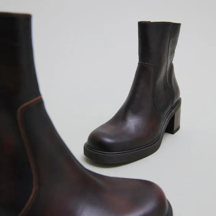 Women Lowboots With Heels Brown JONAK Ankle Boots Lowboots