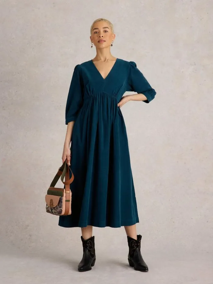 Women Lucy Cord Dress Dk Teal White Stuff Dresses