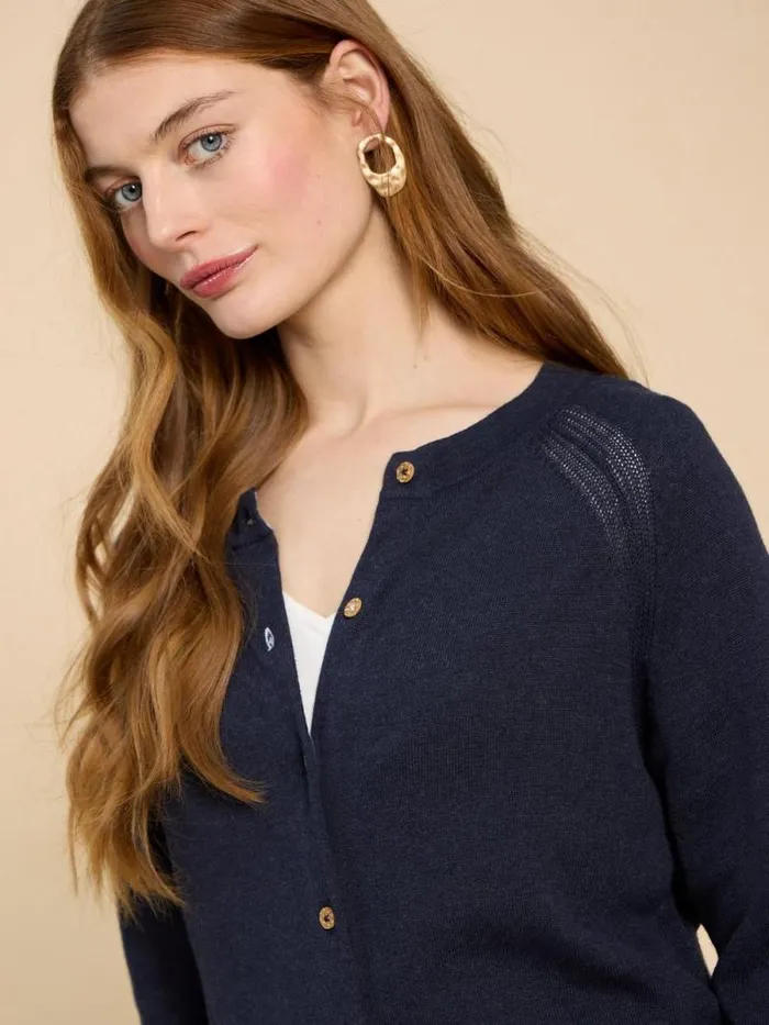 Women Lulu Crew Neck Cardigan Dark Navy White Stuff Knitwear Women Lulu Crew Neck Cardigan Dark Navy White Stuff Knitwear