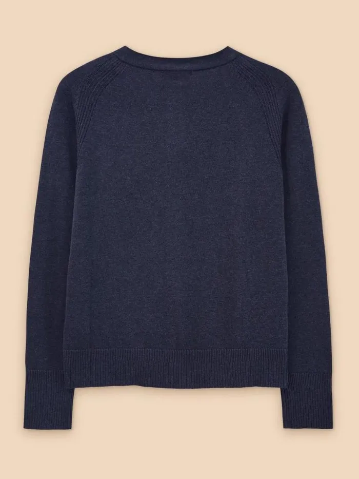 Women Lulu Crew Neck Cardigan Dark Navy White Stuff Knitwear Women Lulu Crew Neck Cardigan Dark Navy White Stuff Knitwear