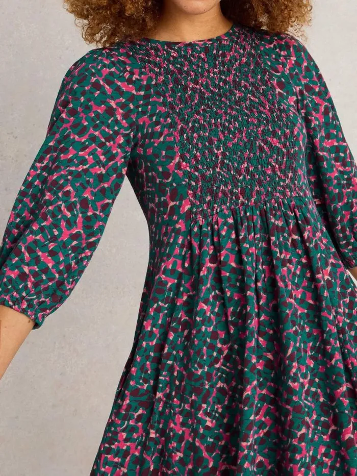 Women Maeva Jersey Dress Teal Print White Stuff Dresses Women Maeva Jersey Dress Teal Print White Stuff Dresses