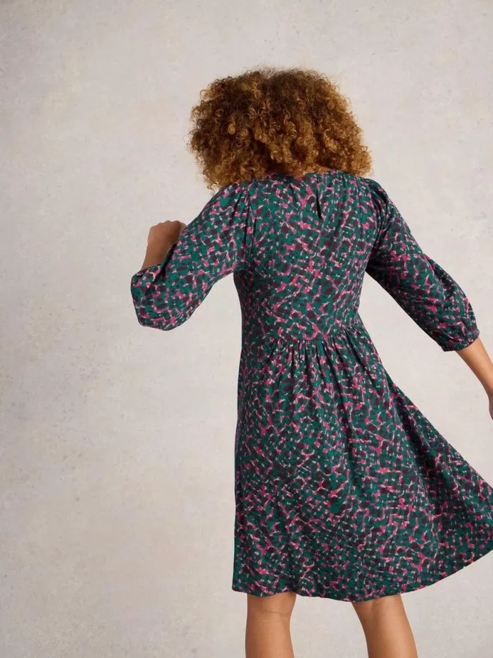 Women Maeva Jersey Dress Teal Print White Stuff Dresses Women Maeva Jersey Dress Teal Print White Stuff Dresses