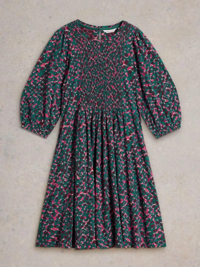 Women Maeva Jersey Dress Teal Print White Stuff Dresses Women Maeva Jersey Dress Teal Print White Stuff Dresses