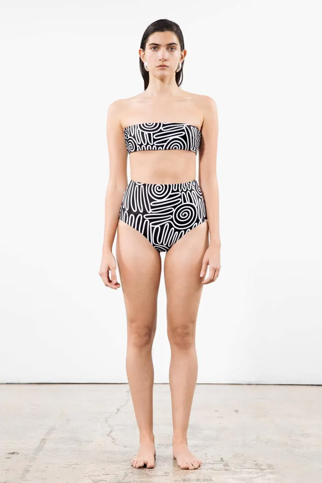 Women Mara Hoffman Bikini Bottoms Lydia Bikini Bottom Black and White