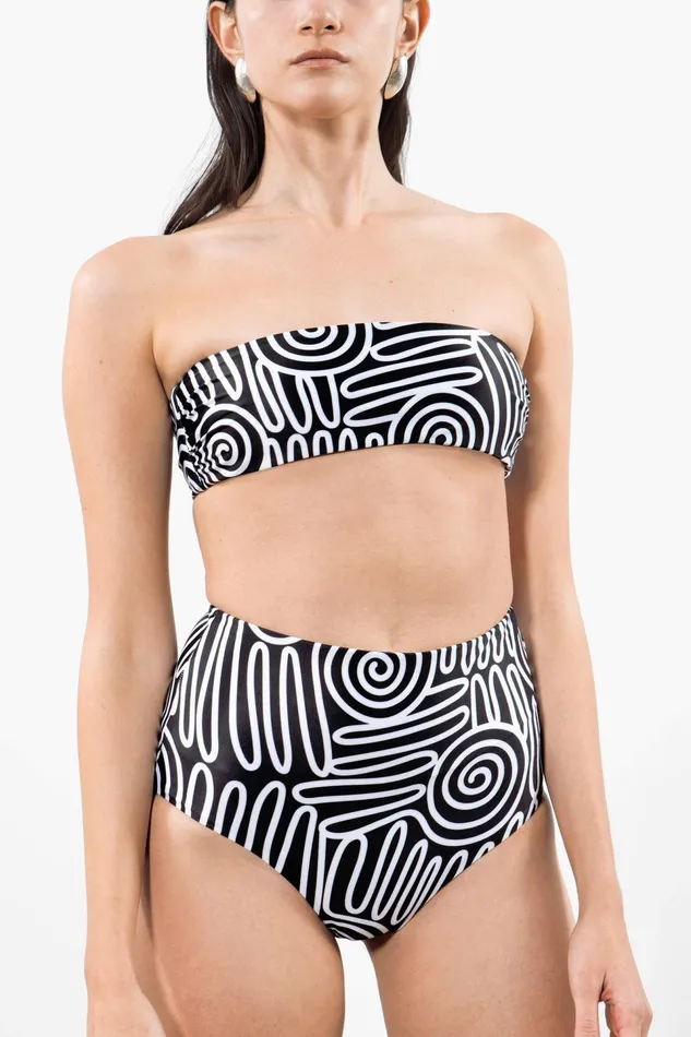 Women Mara Hoffman Bikini Bottoms Lydia Bikini Bottom Black and White