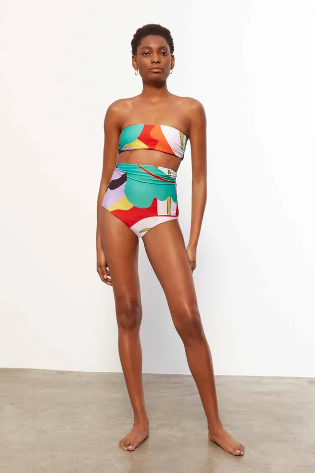 Women Mara Hoffman Bikini Tops Abigail Bikini Top Black Multi Women Mara Hoffman Bikini Tops Abigail Bikini Top Black Multi