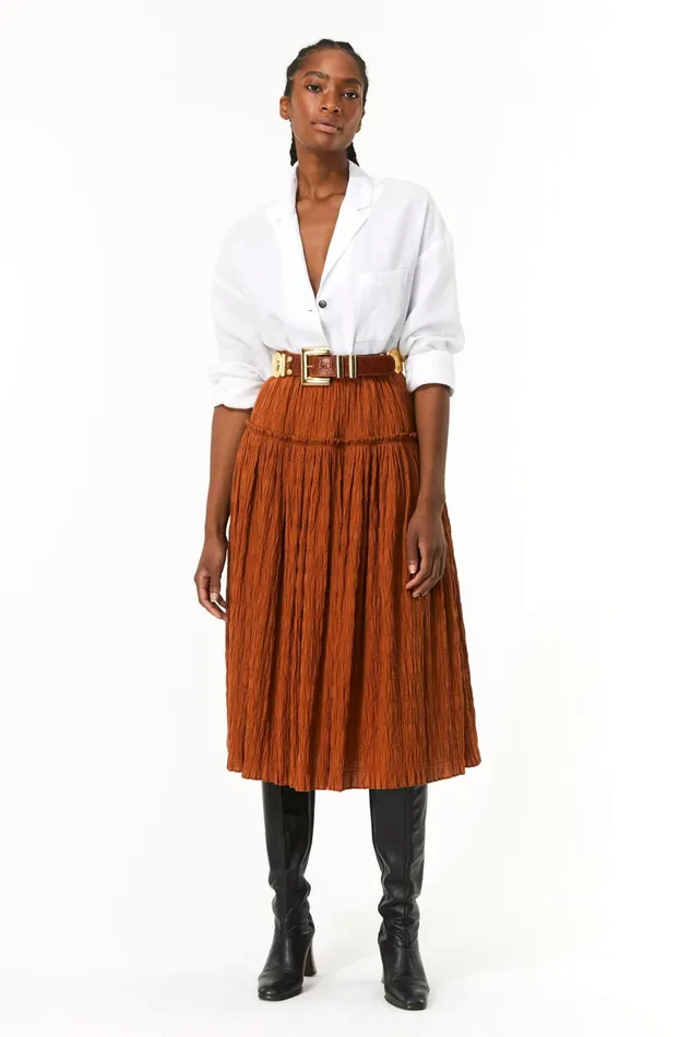 Women Mara Hoffman Skirts Alejandra Skirt Brown