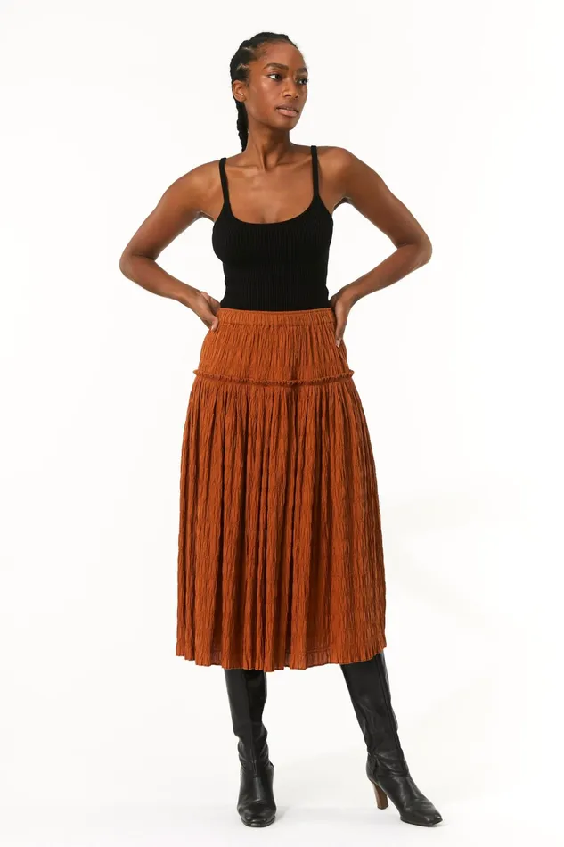Women Mara Hoffman Skirts Alejandra Skirt Brown