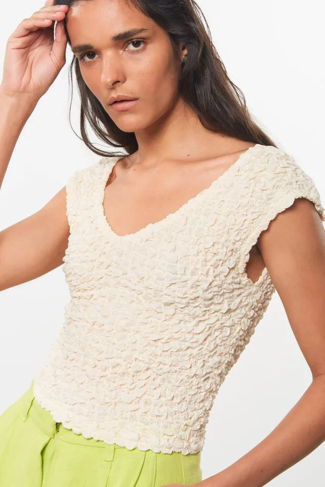 Women Mara Hoffman Tops Poppy Top Cream Women Mara Hoffman Tops Poppy Top Cream