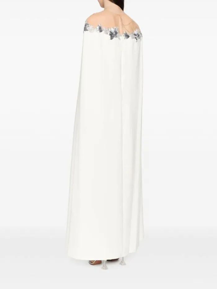 Women Marchesa Marchesa Notte Embroidered Illusion Gown Ivory
