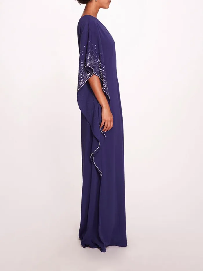 Women Marchesa Marchesa Notte One Shoulder Kaftan Navy