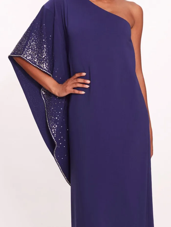 Women Marchesa Marchesa Notte One Shoulder Kaftan Navy