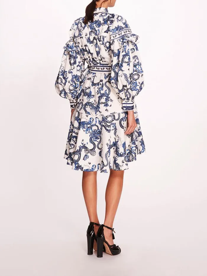 Women Marchesa Marchesa Rosa Laurel Shirtdress Blue Multi