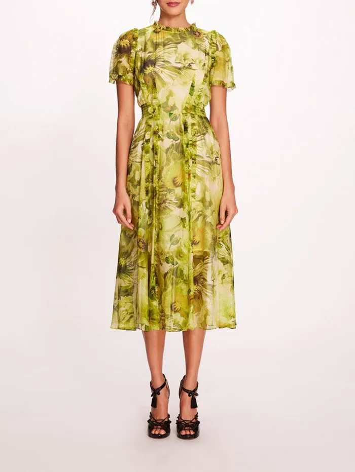 Women Marchesa Marchesa Rosa Sedum Dress Chartreuse