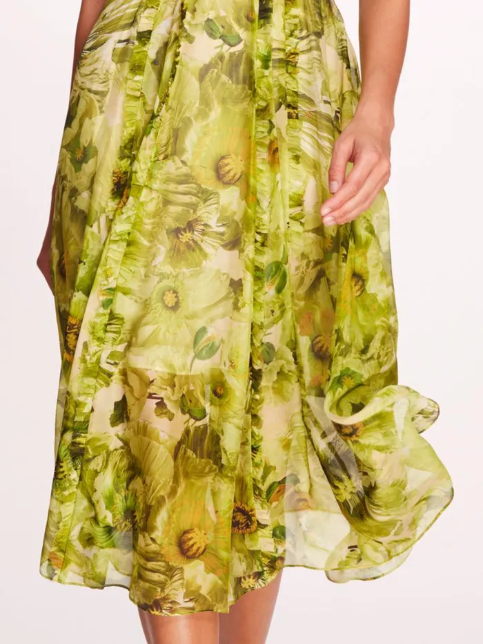 Women Marchesa Marchesa Rosa Sedum Dress Chartreuse